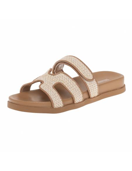 Women's Raffia Flat Sandals - Image 1